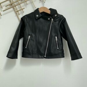 zara black faux leather jacket